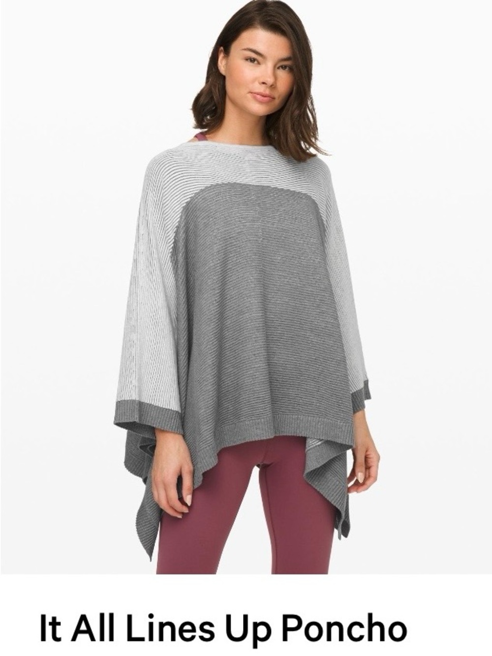 EUC Lululemon It All Lines Up Grey Poncho Sweater